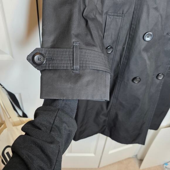 London Fog Double Breasted Hooded Trench Coat Sz Large - Picture 7 of 10